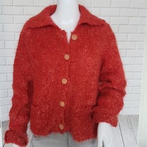 Anthropologie Wool Mohair Blend Fuzzy Sweater Sz M
